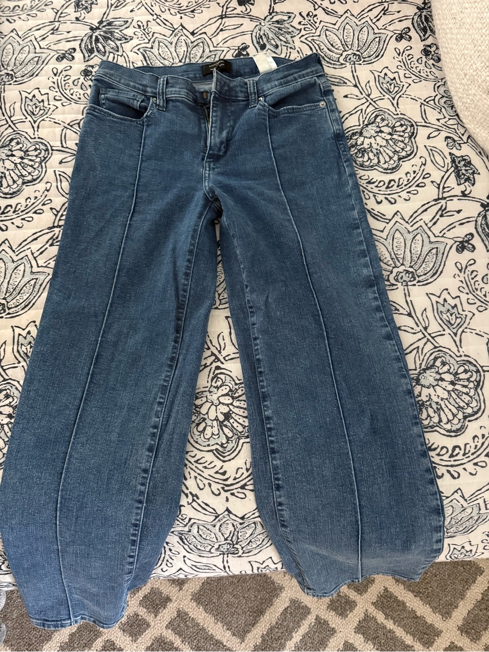 Banana Republic Dark Blue Wide Leg Jeans with Front Seams